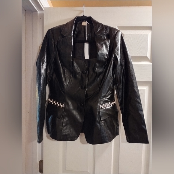 VENUS Jackets & Blazers - VENUS Black Blazer with Silver Accents